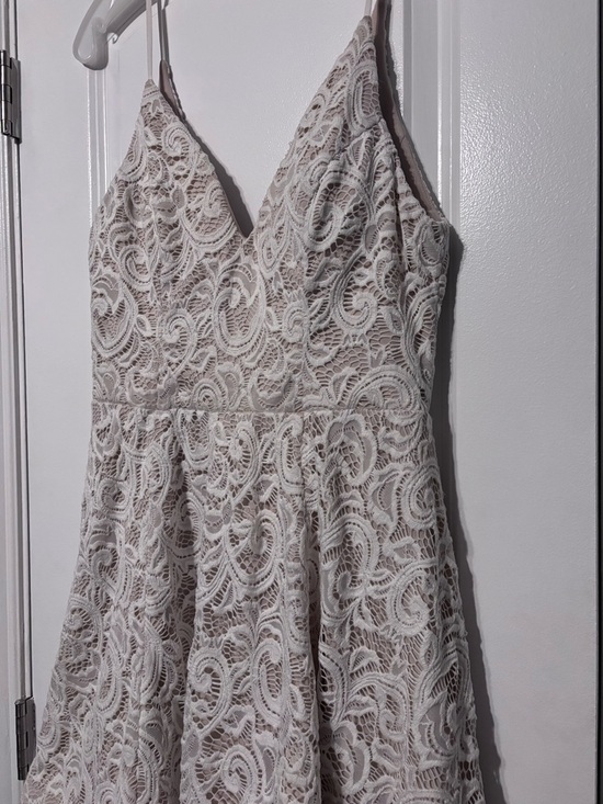 Sequin Hearts Dresses & Skirts - Sequin Hearts Lace Fit & Flare Mini Dress Ivory Boho Coquette Size Large